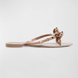 Rock Studded Bow Sandals Nude PVC US 9 Narrow